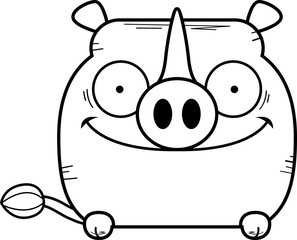 Cartoon Rhinoceros Peeking