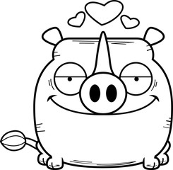 Cartoon Rhinoceros Love