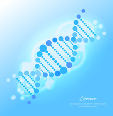 DNA Poster of Blue Color, Vector Illustration