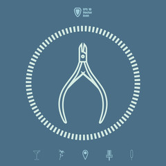 manicure nipper Line vector icon. Flat design style