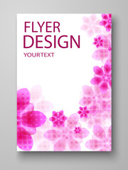 Abstract brochure flyer design template with flowers. Can be  use for publishing, print  and presentation. Vector. Eps 10