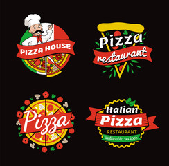Pizza Places of High Quality Promotional Emblems