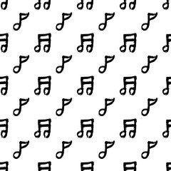 Abstract music notes seamless pattern background. Vector musical illustration melody decoration