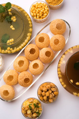 Pani Puri OR Golgappa is a popular Indian Chat menu, selective focus