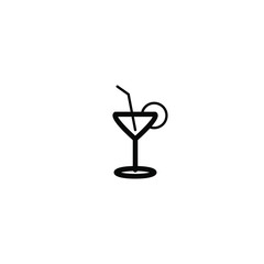 Cocktail, fresh juice line icon vector symbol pictogram