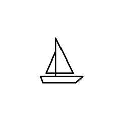 Sailing ship, sail boat vector illustration line icon symbol pictogram