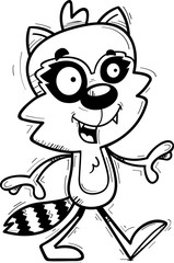 Cartoon Male Raccoon Walking