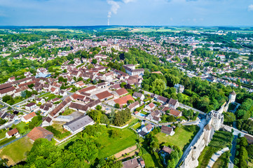 Aerial view of Provins, a town of medieval fairs and a UNESCO World Heritage Site in France