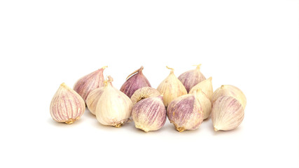 Elephant Garlic (Allium Sativum Linn.) on a white background.