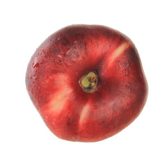 red flat peach isolated on white