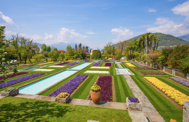 Terraced gardens in the botanical garden of Villa Taranto in Pallanza, Verbania, Italy.