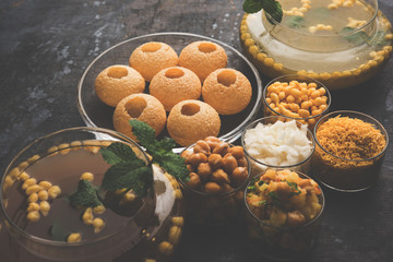 Pani Puri OR Golgappa is a popular Indian Chat menu, selective focus © Arundhati