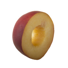 slice of nactarine  isolated on white background