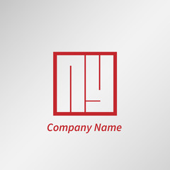 Initial Letter NY Logo Template Vector Design