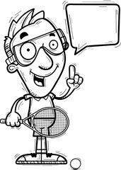 Cartoon Racquetball Player Talking