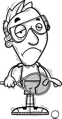 Sad Cartoon Racquetball Player
