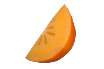 slice of persimmon isolated on white
