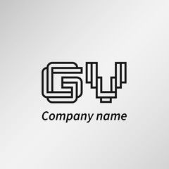 Initial Letter GV Logo Template Vector Design