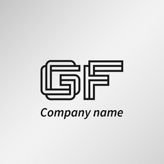 Initial Letter GF Logo Template Vector Design