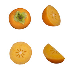 set of persimmon isoalted on white background
