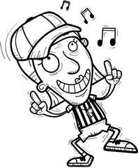 Cartoon Senior Referee Dancing