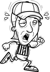 Exhausted Cartoon Senior Referee