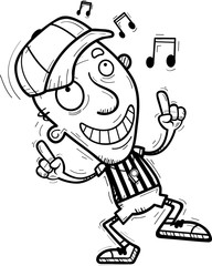 Cartoon Senior Referee Dancing