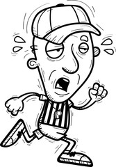 Exhausted Cartoon Senior Referee