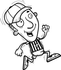Cartoon Man Referee Running