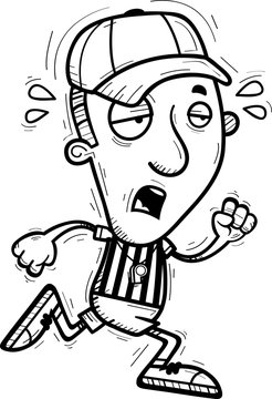 tired cartoon referee running clip art preview