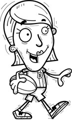 Cartoon Rugby Player Walking