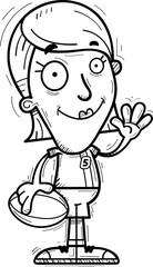 Cartoon Rugby Player Waving