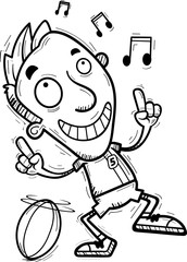 Cartoon Rugby Player Dancing