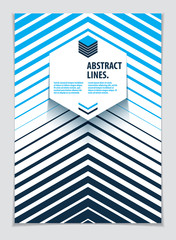 Minimalistic brochure design. Vector geometric pattern abstract background. Design template for flyer, booklet, greeting card, invitation and advertising. A4 print format.