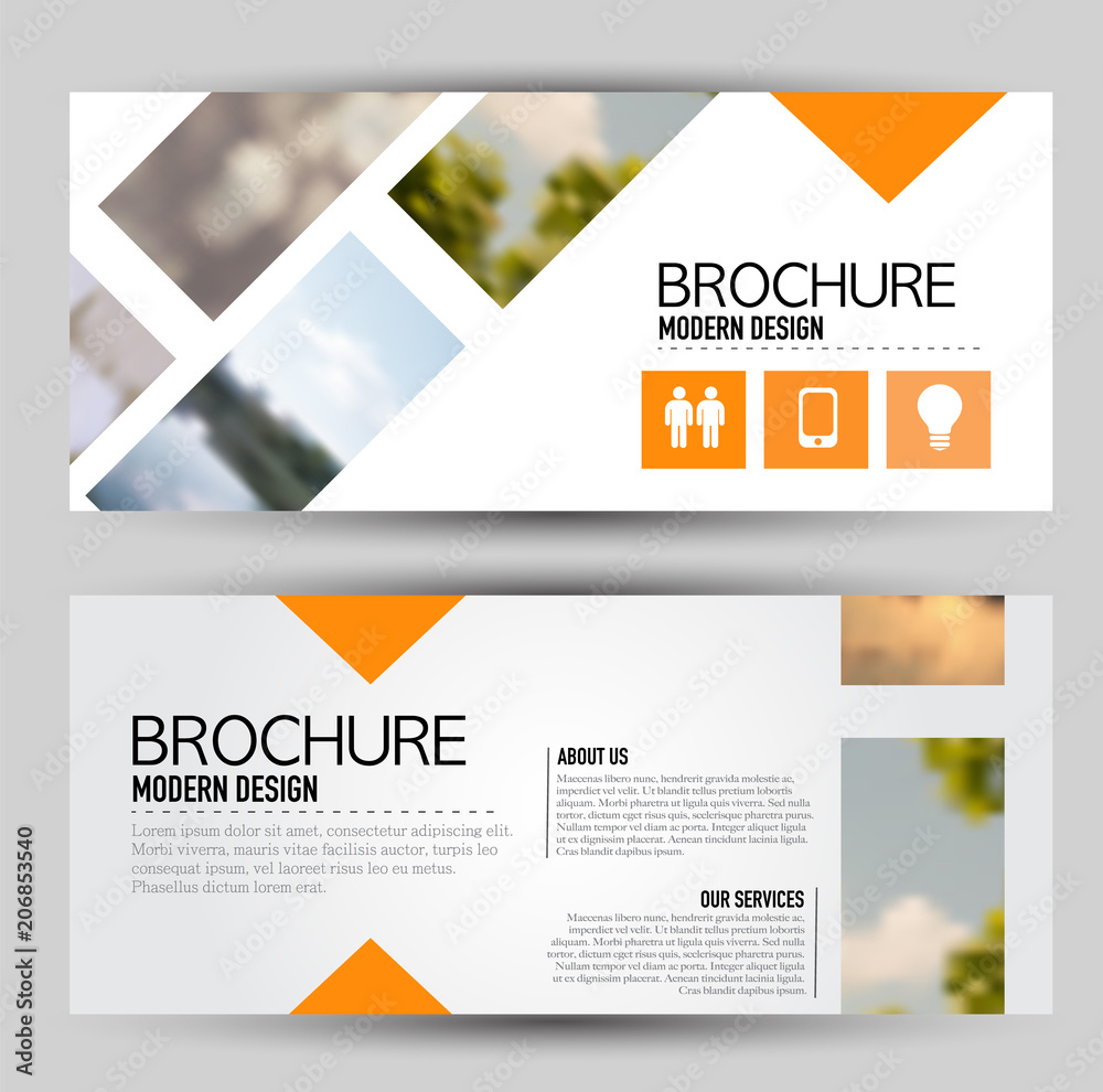 Canvas Prints flyer banner or web header template set. vector illustration promotion design background. orange col