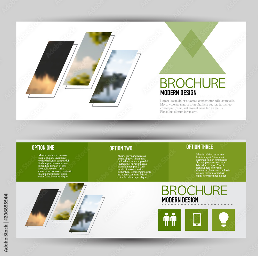 Poster flyer banner or web header template set. vector illustration promotion design background. green colo