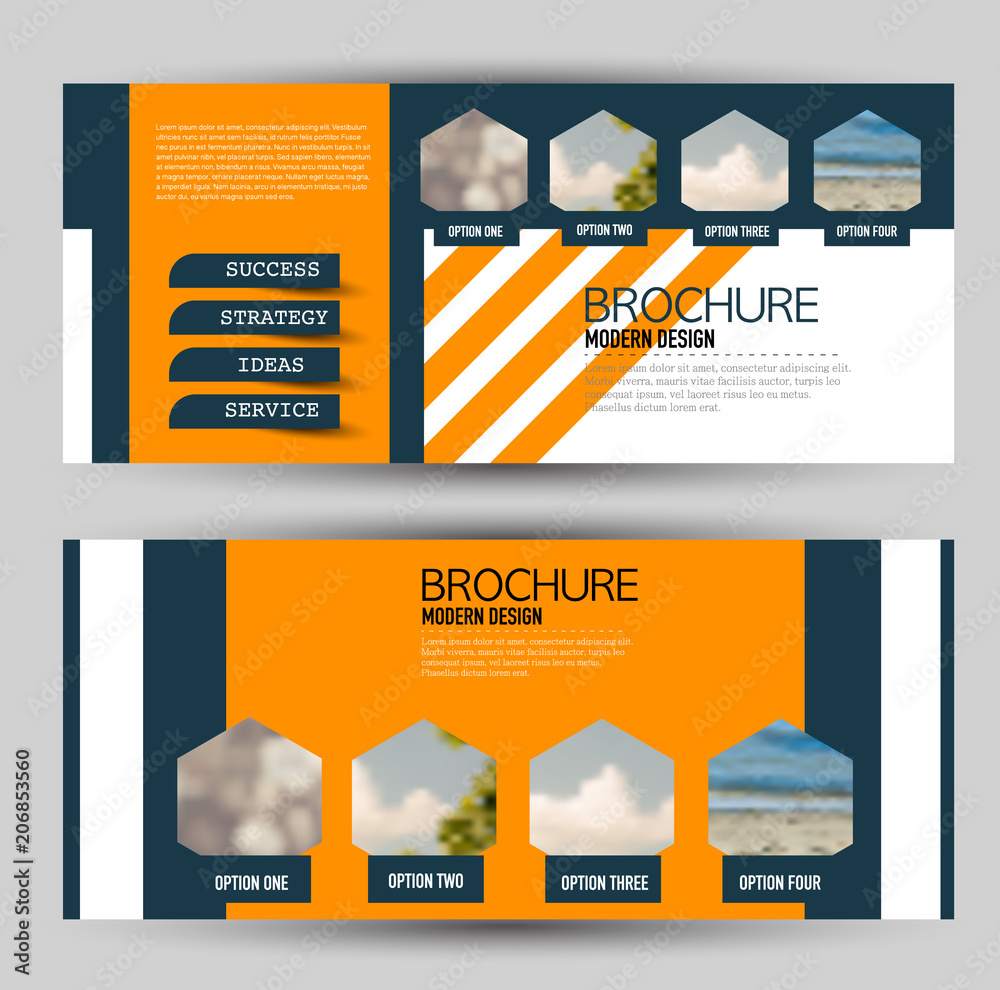 Poster flyer banner or web header template set. vector illustration promotion design background. blue and o