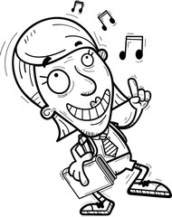 Cartoon Senior Citizen Student Dancing