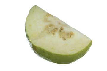 slice of guava isolated on white background