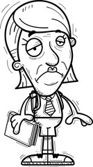 Sad Cartoon Senior Citizen Student