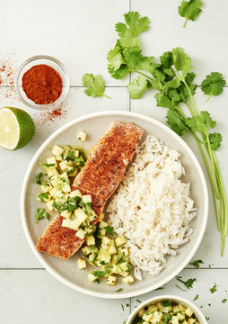 Saumon vapeur et riz