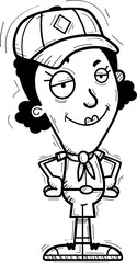 Confident Cartoon Black Woman Scout