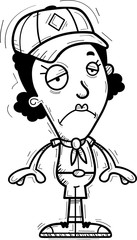 Sad Cartoon Black Woman Scout