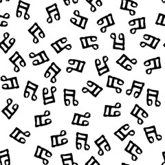 Abstract music notes seamless pattern background. Vector musical illustration melody decoration