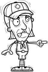 Angry Cartoon Senior Citizen Scout