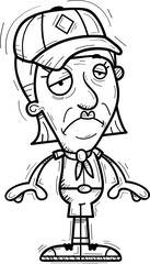 Sad Cartoon Senior Citizen Scout