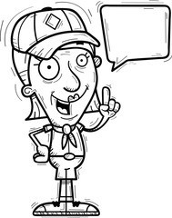 Cartoon Senior Citizen Scout Talking