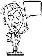 Cartoon Senior Citizen Scout Talking