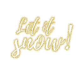 Glitter calligraphic inscription