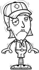 Sad Cartoon Woman Scout